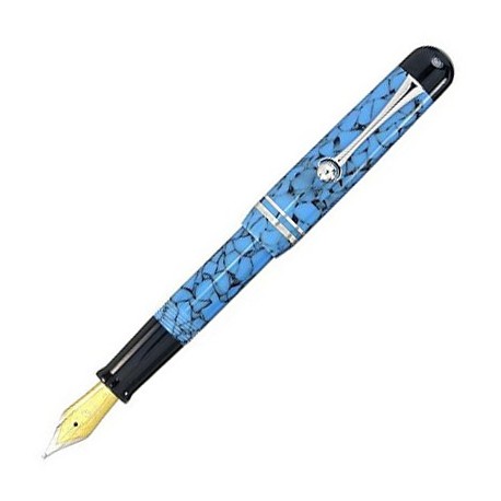Stylo plume or 18 carats Admiral Bleu Bexley